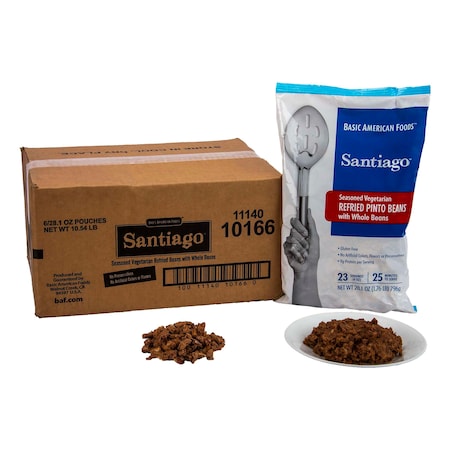 Baf Santiago Santiago Seasoned Vegetarian Refried Pinto Beans 28.1 oz. Pouches, PK6 10166